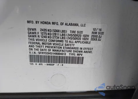 2017 Acura Mdx Technology Package z USA, uszkodzony, nr VIN 5FRYD3H51HB004613